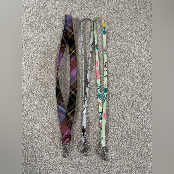 Vera Bradley Accessories - Vera Bradley Fabric Lanyards – Set of 3 floral plaid and penguin keychain
